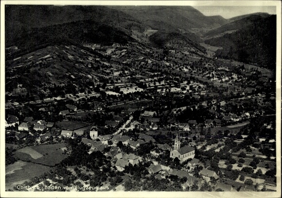 Postcard Ohlsbach near Offenburg Baden, aerial photograph