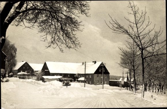 PC Hartmannsdorf Reichenau in the Erzgebirge, partial view, winter