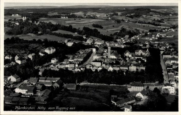 Postcard Pfarrkirchen in Niederbayern, aerial photograph