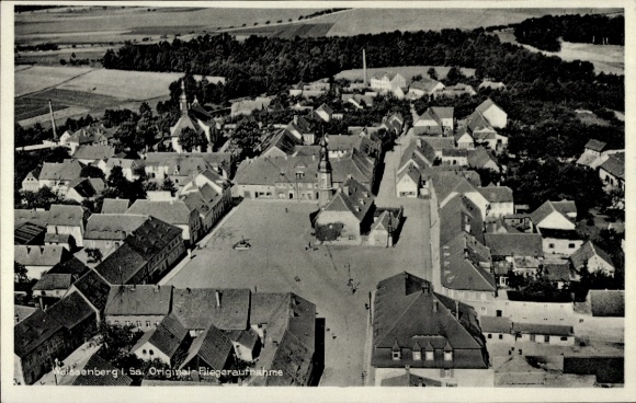Ak Weißenberg Sachsen, Fliegeraufnahme von der Stadt
