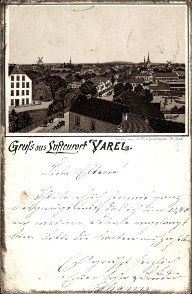 Forerunner Chromo-Litho Varel in Oldenburg Jadebusen, panorama