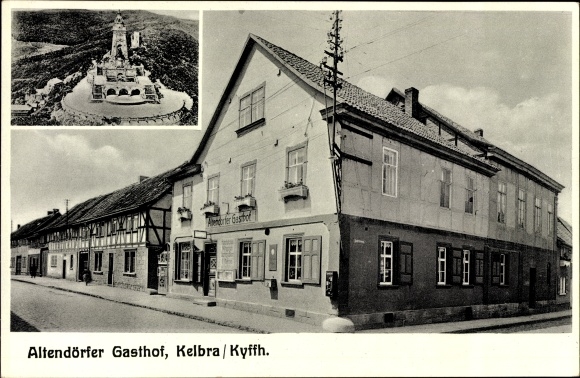 Ak Kelbra am Kyffhäuser, Altendörfer Gasthof, Kaiser-Wilhelm-monument