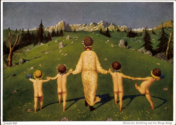 Künstler Ak Uhl, Joseph, Wenn der Frühling auf die Berge steigt