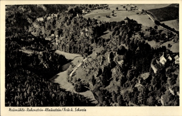 Ak Neumühle Ahorntal in der Fränkischen Schweiz, Fliegeraufnahme