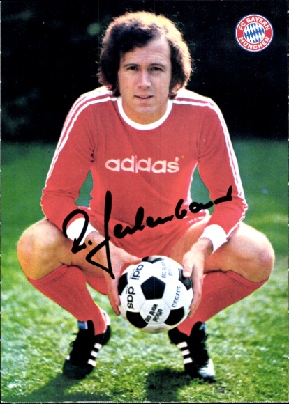Autograph card footballer Franz Beckenbauer, FC Bavaria Munich, autograph