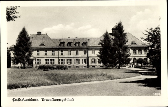 Postcard Großschweidnitz in Saxony, administration building