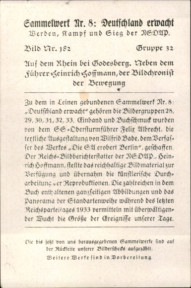 Collective picture Adolf Hitler, H. Hoffmann, Rhine, Godesberg, SS-Hauptgruppenfuhrer, collective work 8 picture 182
