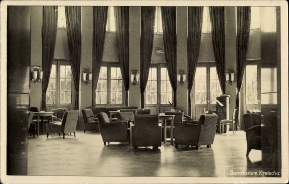 Postcard Kreischa in the Ore Mountains, view of the sanatorium