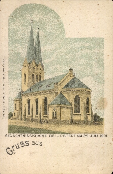 Chromo-Litho Idstedt in Schleswig Holstein, Memorial Church 1901