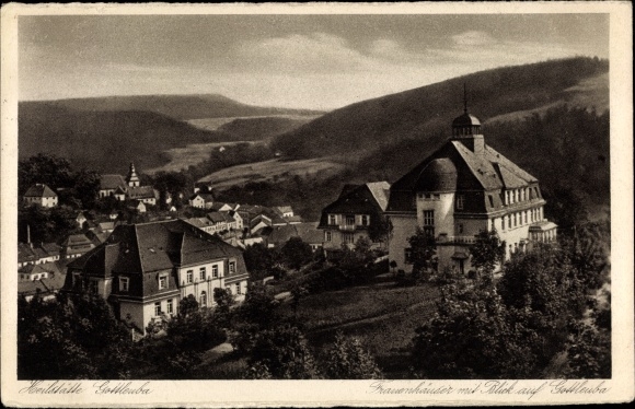 KP Bad Gottleuba w Saksonii, widok na schroniska dla kobiet, góry