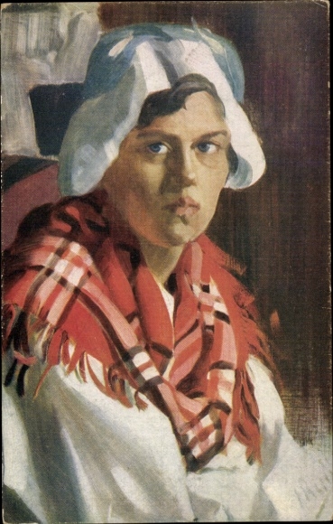 Artist Postcard Ruin, I., Finnish peasant girl