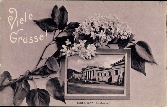 Passepartout PC Bad Elmen Salzelmen Schönebeck on the Elbe, Lindenbad, lilac