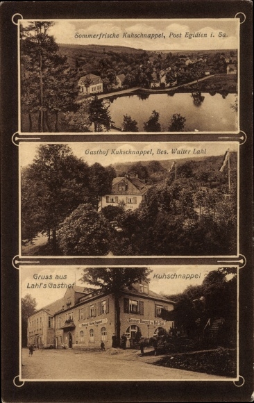 Ansichtkaart Kuhschnappel Sankt Egidien in Sachsen, herberg van Walter Lahl