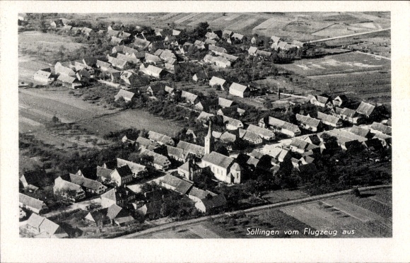 Postcard Söllingen Pfinztal am Kraichgau, aerial photograph