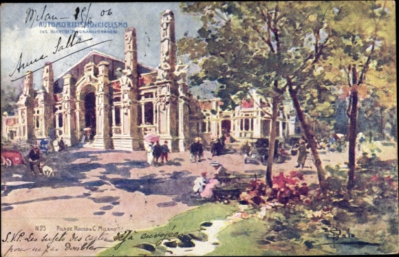 Artist PC Milano Milan Lombardia, Esposizione 1906, Automobilismo e ciclismo