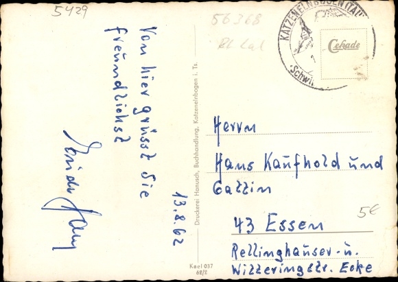 Postcard Katzenelnbogen im Taunus, partial view, sanatorium