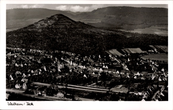 Postcard Weilheim an der Teck Swabian Alb, aerial photograph