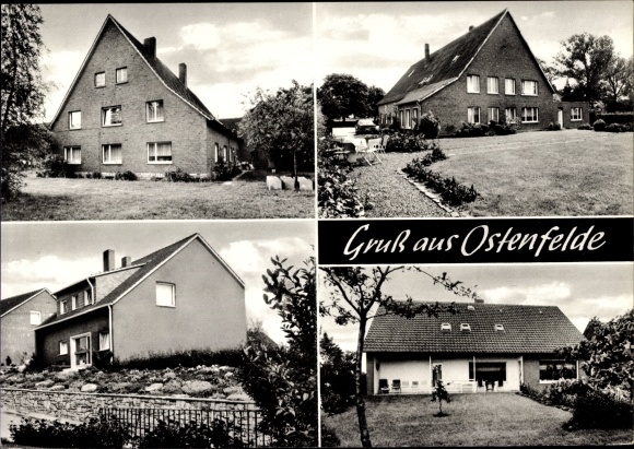 Ansichtkaart Ostenfelde Ennigerloh in Noordrijn-Westfalen, woongebouwen, gedeeltelijke aanzichten