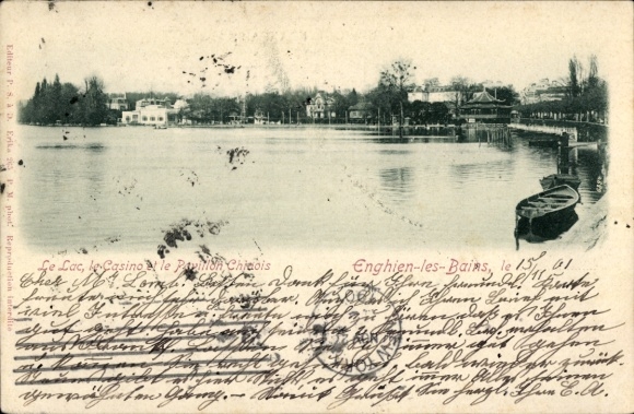 CPA Enghien-les-Bains Val d'Oise, Le Lac, Casino