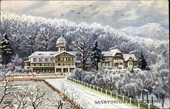 Künstler Ak Bad Blankenburg im Kreis Saalfeld Rudolstadt, Sanatorium am Goldberg, WIRO Nr. 2493