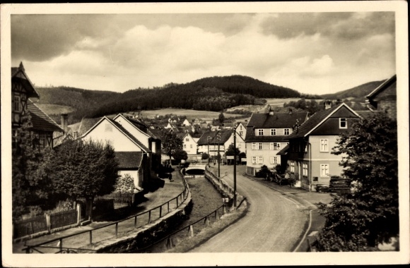 Postcard Floh Seligenthal Thuringia, partial view, street