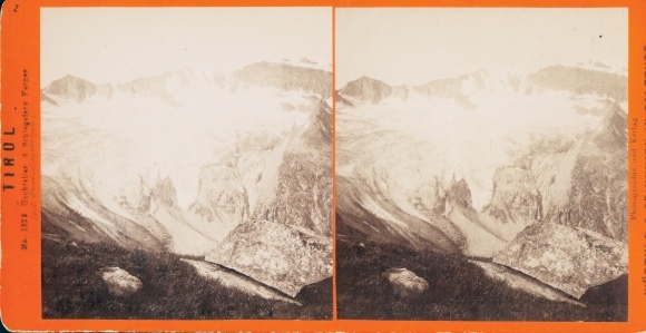 Stereo photo Tyrol, Hochfeiler, glacier