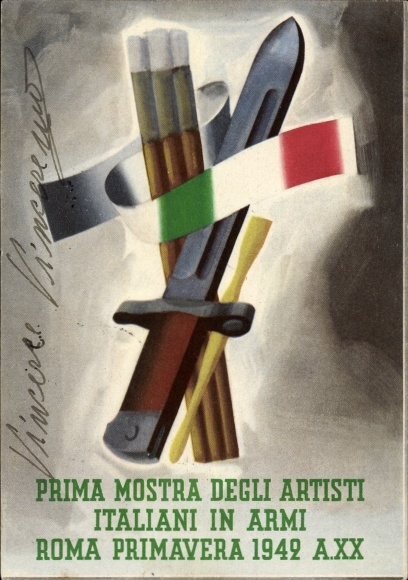 Künstler Ak Prima Mostra degli Artisti Italiani in Armi 1942, Armee-Kunstausstellung in Rom