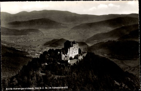 Ak Schönberg Seelbach in Baden Württemberg, Burg Hohengeroldseck, Fliegeraufnahme