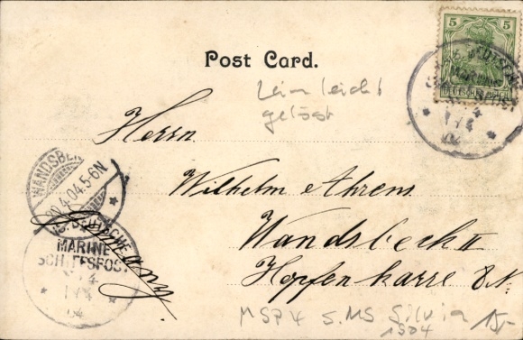 Znaczek KP Marinepost MSP nr 4, SMS Silvia