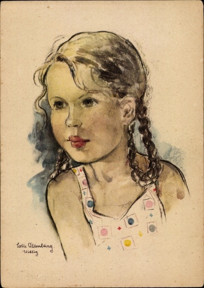 Artist PC Oldenburg Wittig, Lotte, girl portrait