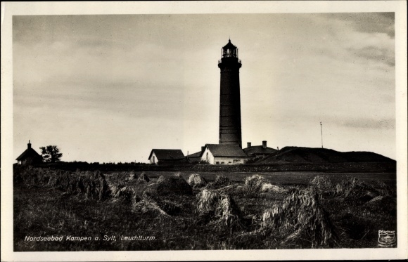 Ak Kampen auf Sylt, Blick zum Leuchtturm