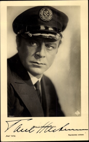 Postcard actor Paul Hartmann, portrait, autograph