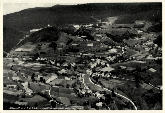 Postcard Marzell in the Black Forest, aerial photograph