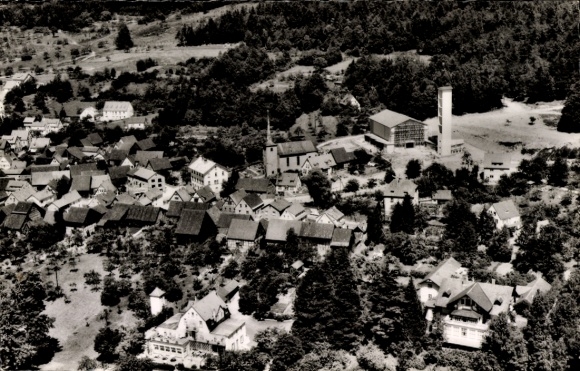 Postcard Bad Bocklet in Lower Franconia, total view, strongest steel source in Germany
