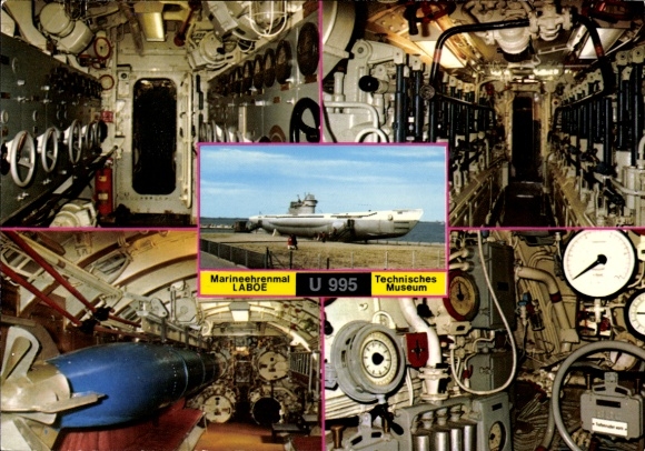 Postcard Ostseebad Laboe, Technical Museum, U 995, deep-sea submersible