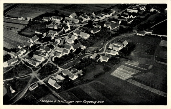 Postcard Ehringen Wallerstein in Swabia, aerial photograph
