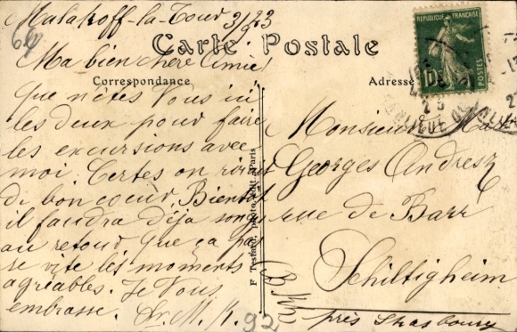 Ak Malakoff Hauts de Seine, Gesamtansicht zum Eiffelturm