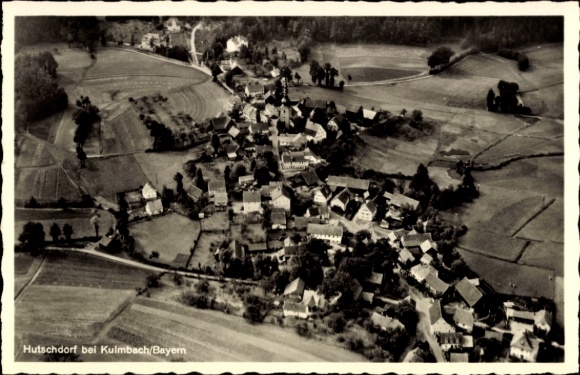 Postcard Hutschdorf Thurnau in Upper Franconia, aerial photograph