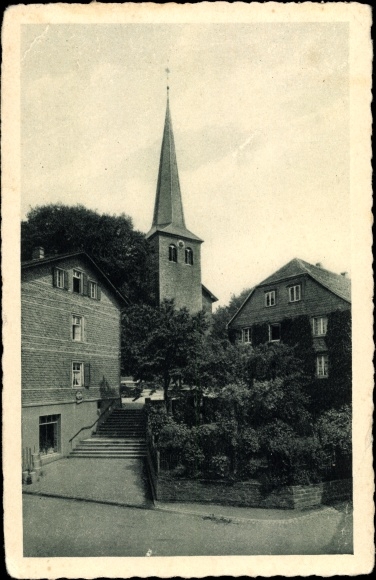 Postcard Waldbröl in the Oberberg district, at the evangelical church