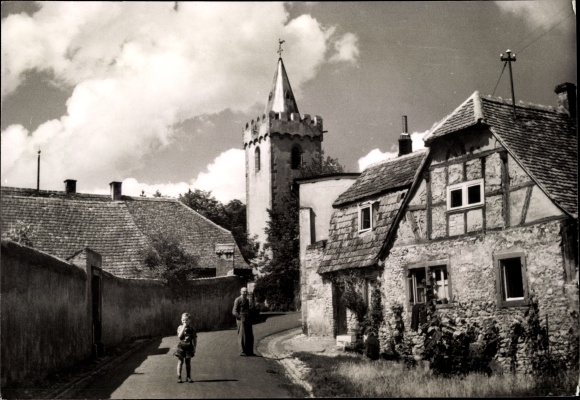 Ak Bockenheim an der Weinstraße, Schloßstraße, Wehrturm, Martinskirche