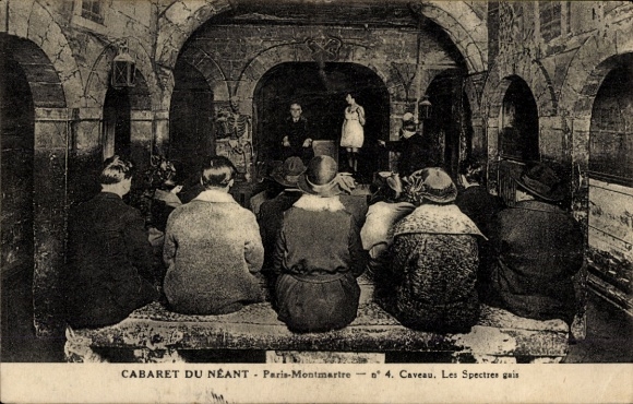 CPA Paris 18e Montmartre, Cabaret du Néant, Caveau, Les Spectres gais