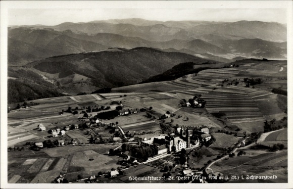 Postcard St. Peter im Schwarzwald, aerial photograph