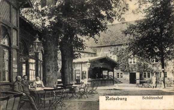 Postcard Ratzeburg in the Duchy of Lauenburg, Schützenhof