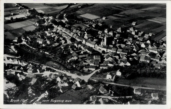 Ak Bruck in der Oberpfalz Bayern, Fliegeraufnahme