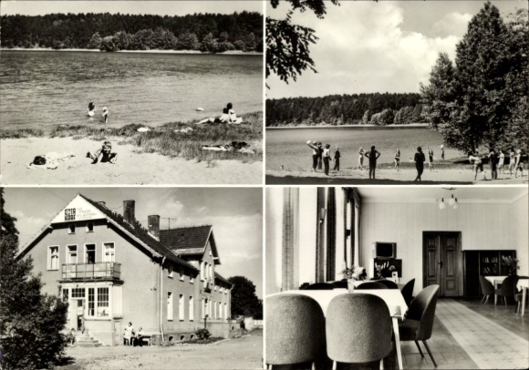 Postcard Menz Stechlin in der Mark, holiday home of the VEB conveyor systems and crane construction Köthen Ludwigshorst