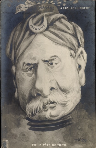 Künstler Ak La Famille Humbert, Emile Tete de Turc, Rente Viagere, Affaire Humbert Crawford