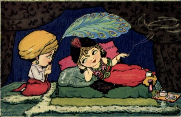 Kunstenaar Ak Boriss, Margret, Meisje als prinses uit het Midden-Oosten, Amag 0301