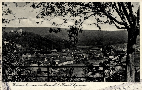 Postcard Helmarshausen Bad Karlshausen, view of the Diemeltal, Kruckenburg