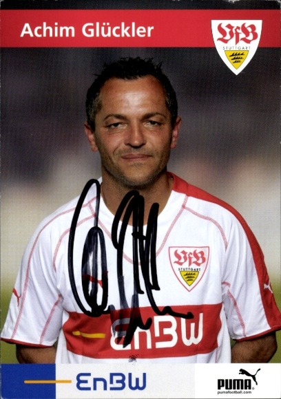 Autogrammkarte Fußballer Achim Glückler, VFB Stuttgart, Autogramm