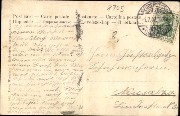 Postcard Ebersbach Neugersdorf in Oberlausitz, view of Niederdorf